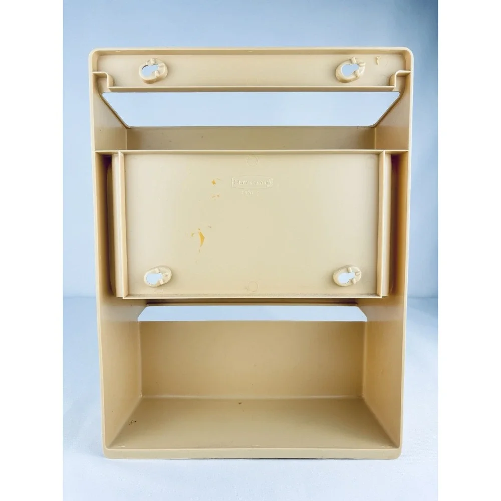 Vintage 1980s Rubbermaid Clean Up Caddy Tan Plastic Wall Mounts #2320